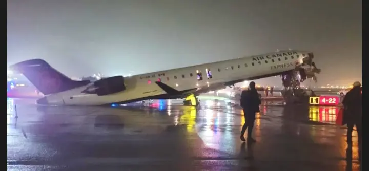 New York Airport Shuts Down After Air Canada Flight Collides With Fire Truck After Landing