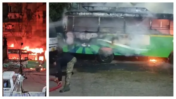 Private Bus Gutted In Late-Night Fire At Puri Bus Stand In Odisha