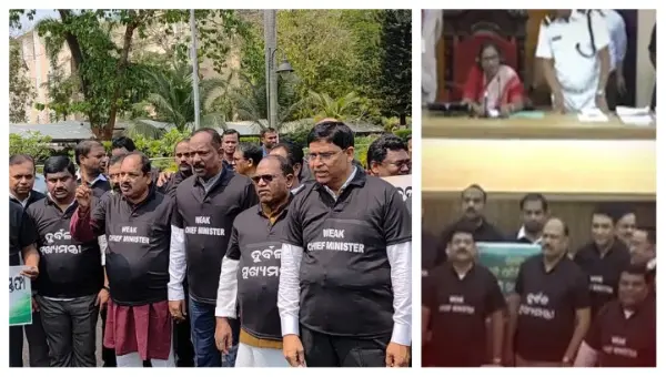 ‘Weak Chief Minister’ Cry Echoes In Odisha Assembly As Oppn Protests SCB Fire Wearing Black T-shirts