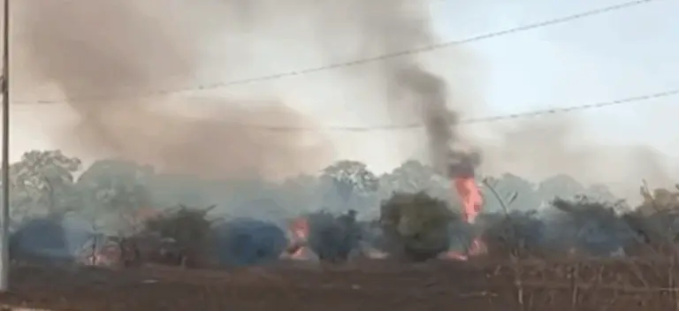Major Fire Breaks Out Near Jharsuguda Airport In Odisha