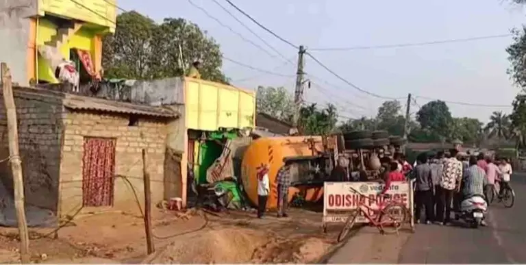 3 Families Dodge Disaster As Bulker Truck Crashes Into Houses In Odisha’s Rayagada