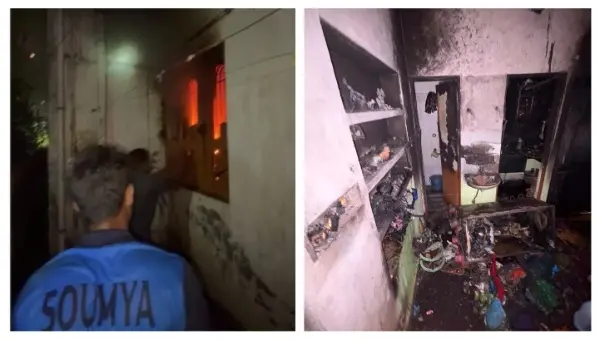 Unattended Aarti Flame Triggers Fire In Cuttack; Swift Response Saves House