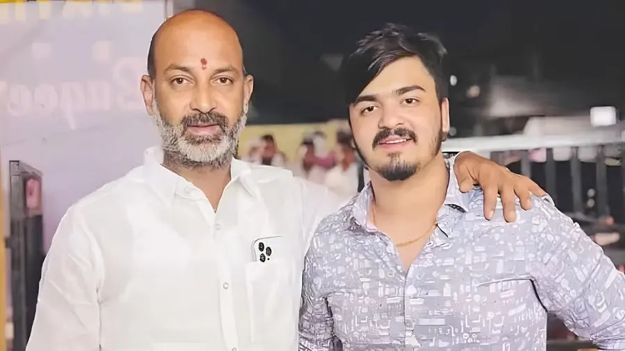 Bandi Sanjay Kumar and son Bhageerath