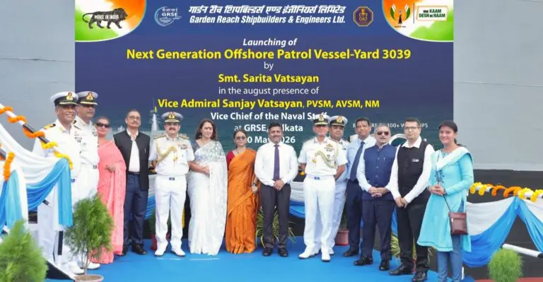 GRSE Launches Next Generation Offshore Patrol Vessel Sanghmitra