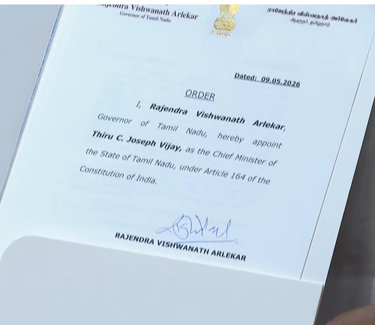 TN governor appoints Vijay as CM
