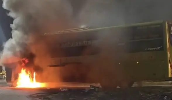 Driver’s Alertness, Auto Alarms Save 35 Lives As Bhubaneswar-Chennai Bus Catches Fire In Anakapalli