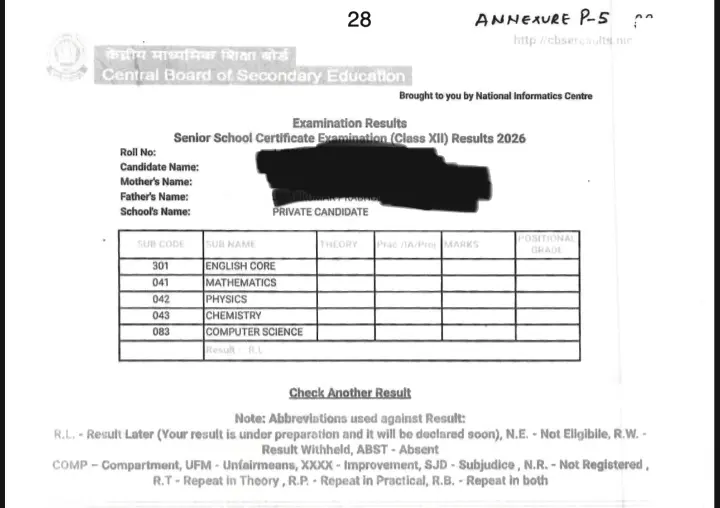 CBSE In Blank Mark Sheet Row; Matter Reaches Supreme Court