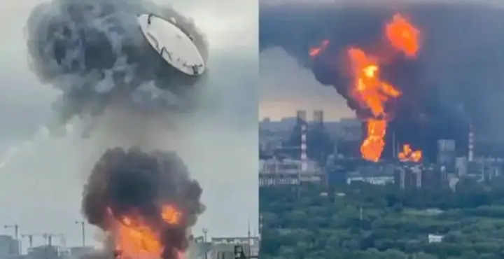 UFO Over Moscow? No, It’s Lid Of Oil Tank Struck By Own Missile