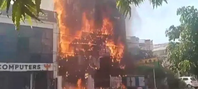 People Jump From First Floor After Massive Blaze In Lucknow Coaching Centre; Four Killed