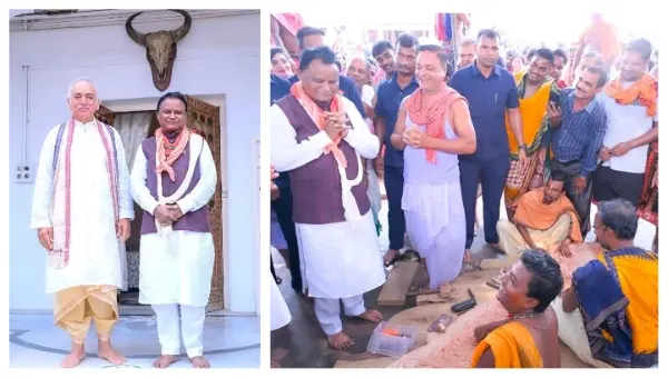 Odisha CM Mohan Majhi Meets Gajapati Maharaja, Reviews Chariot Construction Amid Snana Yatra Fervour