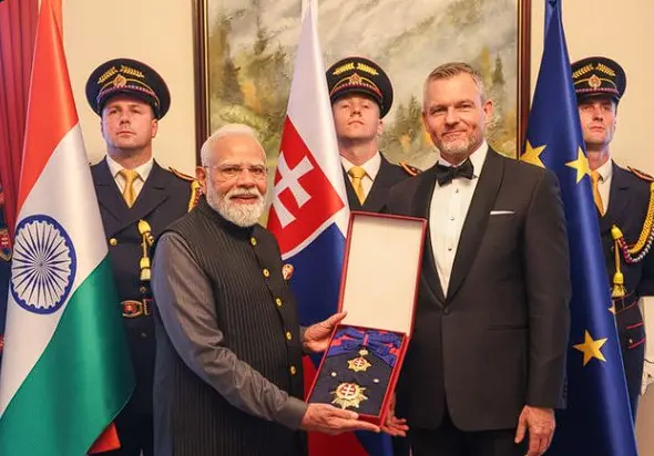 PM Modi Conferred Slovakia’s Highest Honour, His 33rd International Award