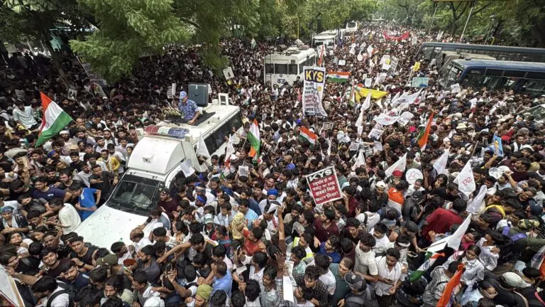Heavy Barricading In Delhi As CJP Protest Against NEET Paper Leaks Continue