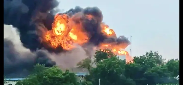 Five Die After LPG Tanker Explodes At Highway Toll Plaza In UP