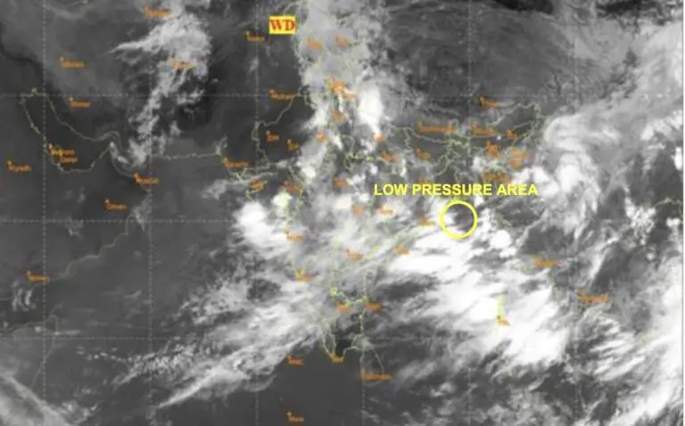 Low Pressure Forms Off Odisha Coast; Heavy Rainfall, Thunderstorms Likely For 5 Days