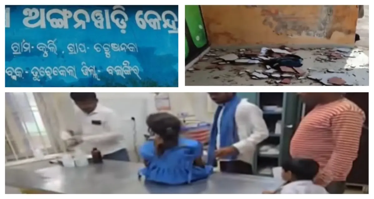 3 Children Injured As Concrete Falls From Roof At Odisha Anganwadi Centre
