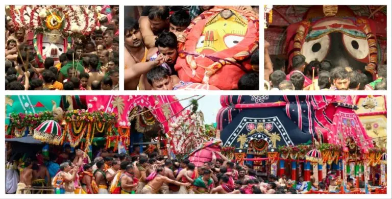 Lord Jagannath, Siblings Board Chariots After Grand ‘Pahandi’ For Bahuda Yatra In Odisha’s Puri