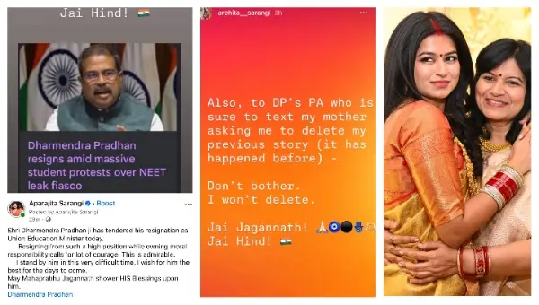 Odisha BJP MP Aparajita Sarangi’s Daughter ‘Quits’ Instagram After Defying Pressure Over Dharmendra Pradhan’s Resignation Stance
