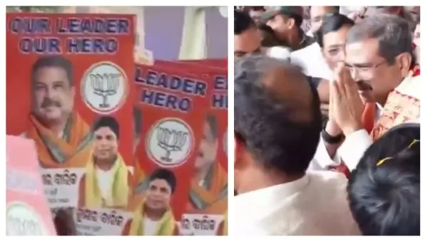 Massive Airport Reception As Dharmendra Pradhan Arrives In Bhubaneswar Post-Cabinet Resignation