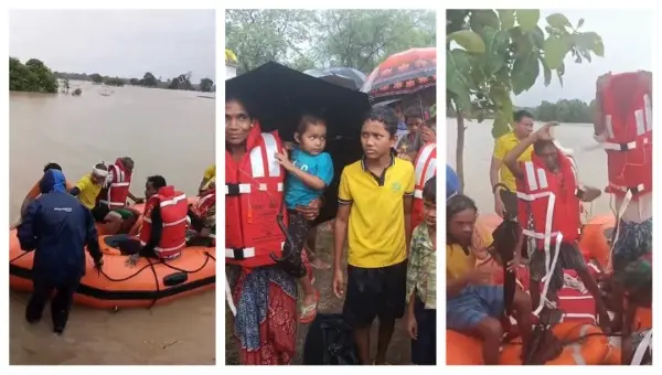 Khariar Fire Teams Rescue 27 From Swollen Birighat River In Odisha’s Nuapada