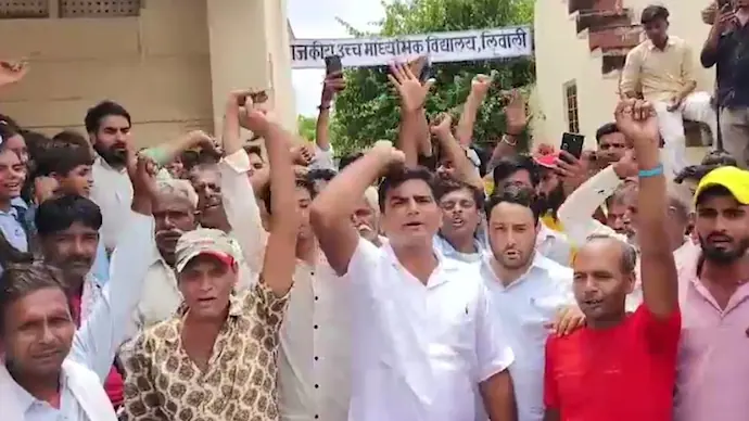 Protest in Rajasthan school