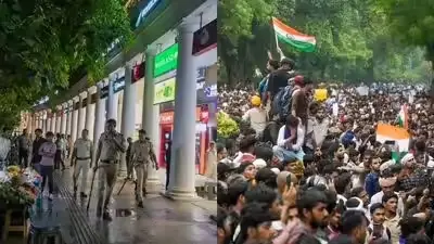 Protesters near Connaught Place