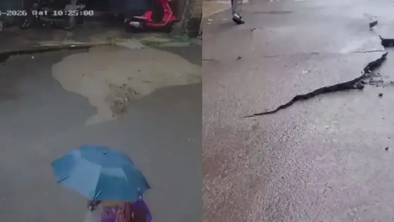 Pune road cracks open