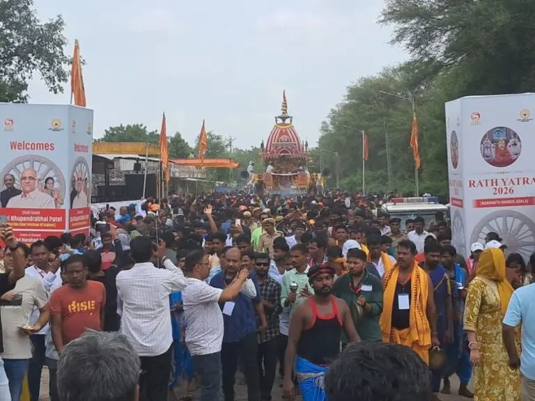 Thousands Join Rath Yatra At Gujarat’s Adalaj; CM Performs ‘Chhera Pahanra’