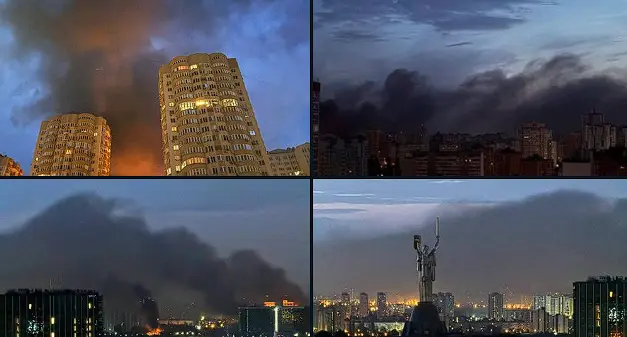 Russian Missiles, Drones Assault On Kyiv Leaves Residential Buildings Damaged And Seven Dead