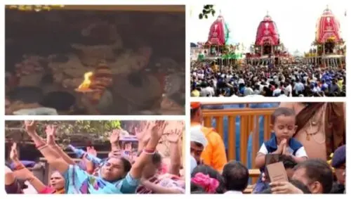 Rain Fails To Dampen Devotion As Lakhs Converge For ‘Adapa Mandapa Bije’ Puri Jagannath Temple Lords