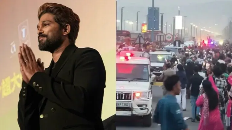 Allu Arjun Sparks Fan Frenzy In Vizag, Massive Crowd Chases His Car