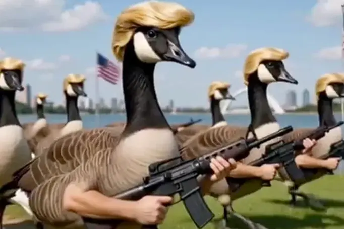 Trump Shares Bizarre AI-Generated Videos Of Armed ‘Donald Ducks’ Guarding Renamed ‘Lake America’