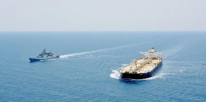 Indian Warships Escort Two Tankers Through Bab-el-Mandeb Strait