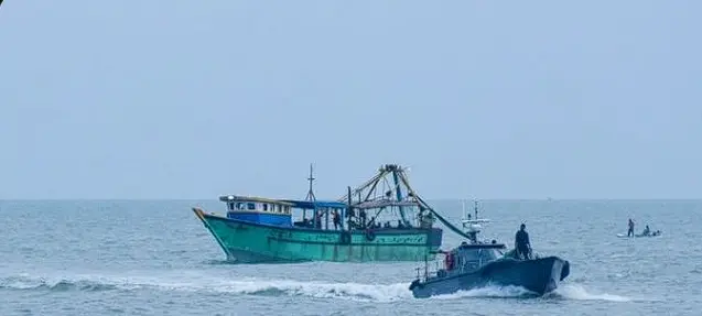 Sri Lanka Navy Launches Rescue Operation After Indian Fishing Trawler Runs Aground Near Delft Island