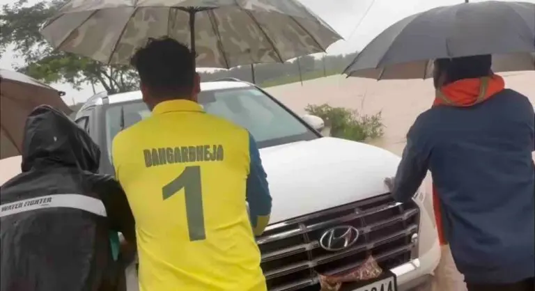 Vehicles Of Odisha MLA, BDO Get Stuck On Flooded Bridge During Inspection