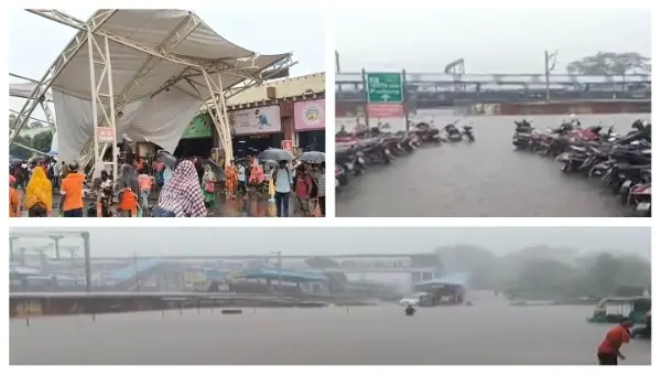 Torrential Downpour Snarls Life In Rourkela; Station Shed Caves In Amid Severe Flooding