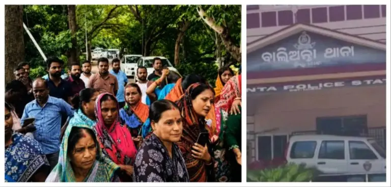 Locals Protest At Balianta Police Station On Bhubaneswar Outskirts Over Murderous Attack On Youth
