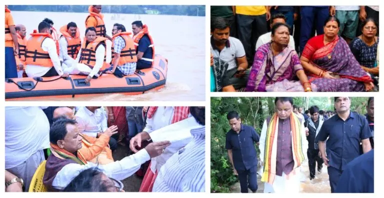 Odisha CM Inspects Flood-Hit Areas Amid Protest By BJD MLAs In Jajpur