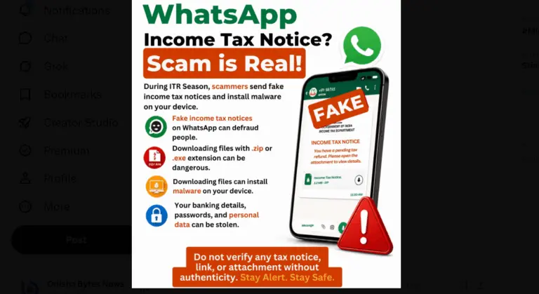 Odisha Police Warn Public Against Fake Income Tax Notices On WhatsApp