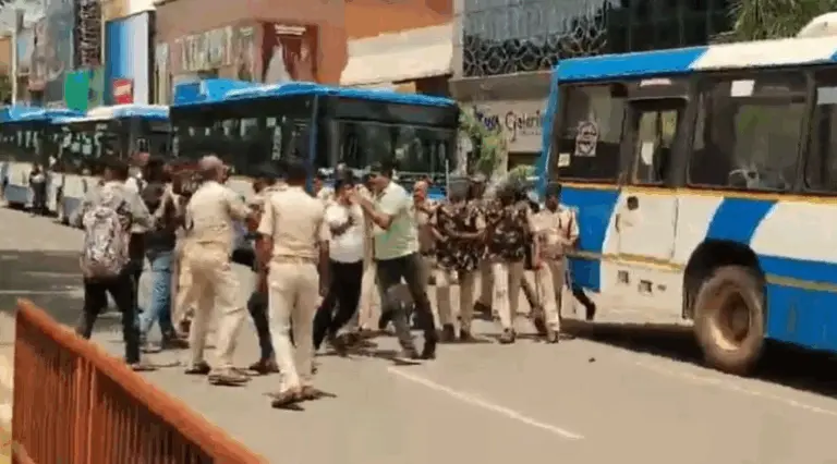 App-Taxi Protest Turns Violent In Bhubaneswar, 35 Detained & Vehicles Seized