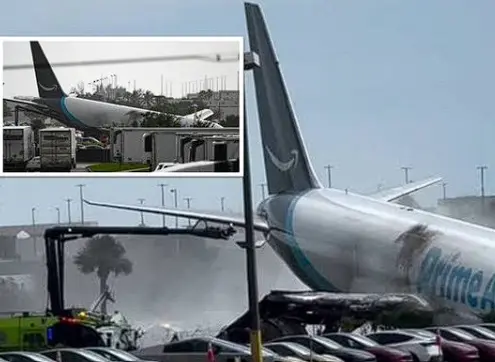 Five Die As Amazon Cargo Jet Overruns Runway, Engulfs Vehicles In Flames At Miami Airport