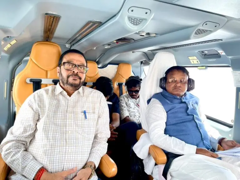 CM Majhi Conducts Aerial Survey Of Flood-Hit S Odisha; Mundali Braces For 8 Lakh Cusecs Peak Flood Surge