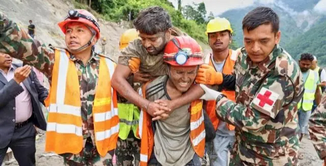 Two Men Pulled Out Alive From Nepal Tunnel After Nine Days