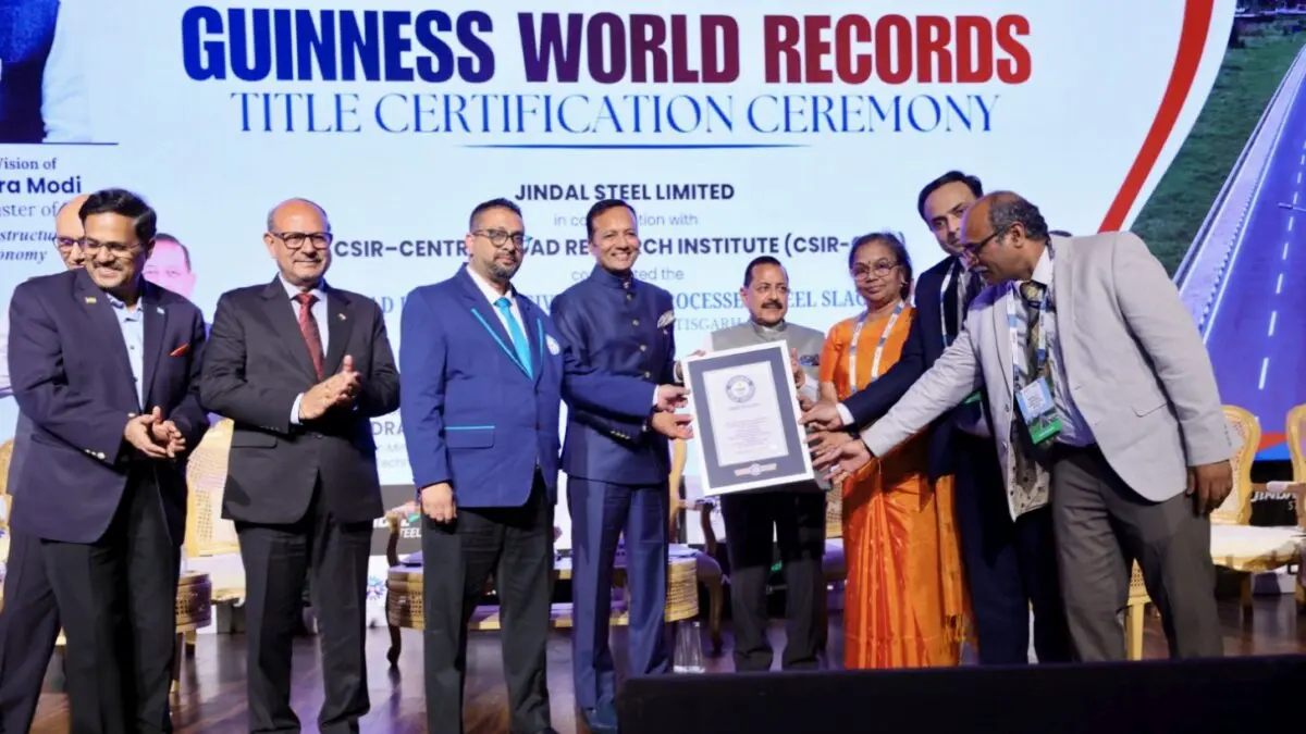 Jindal Steel And CSIR-CRRI Create Guinness Record With Longest Slag Road
