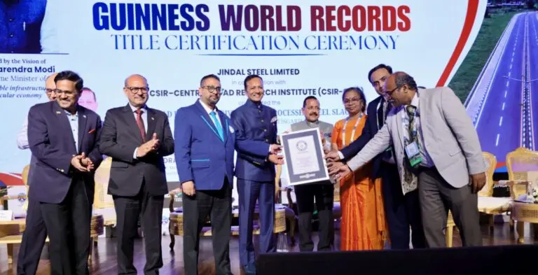 Jindal Steel And CSIR-CRRI Create Guinness Record With Longest Slag Road