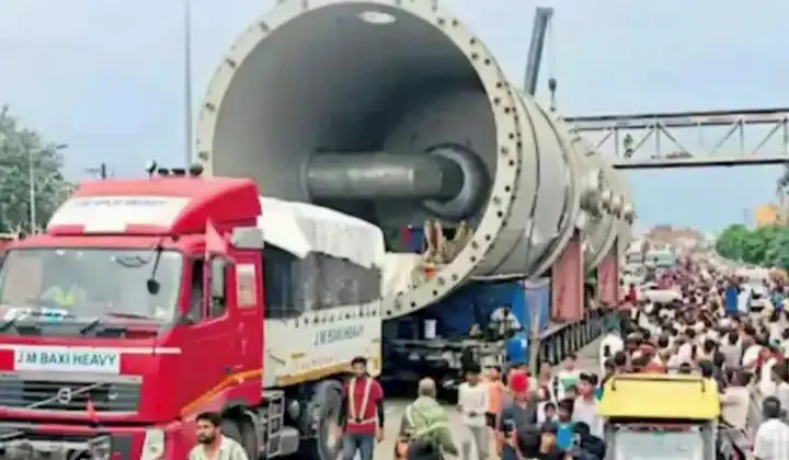Massive Vessel From Paradip Grabs Attention On Its Way To UP