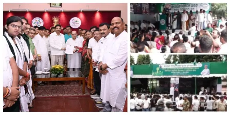BJD Protests MMDR Amendment Near Lok Bhavan, Seeks President’s Intervention To Protect Odisha Interests