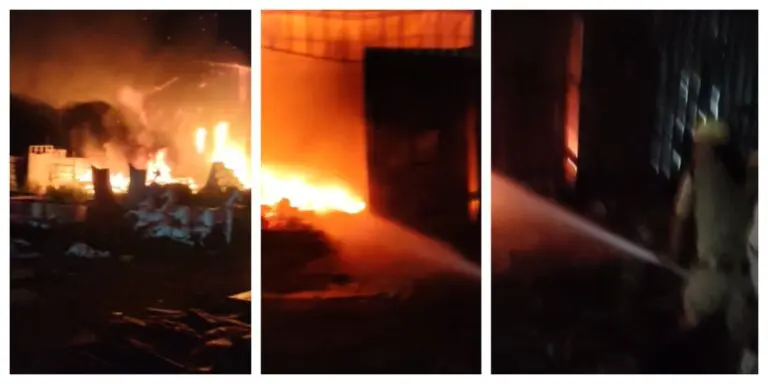 Fire Guts Tent House Storeroom Near Bhubaneswar