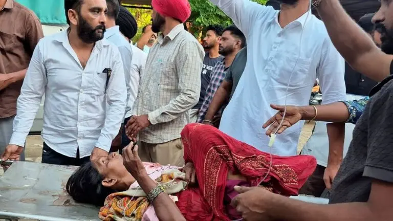 Car mows down labourers
