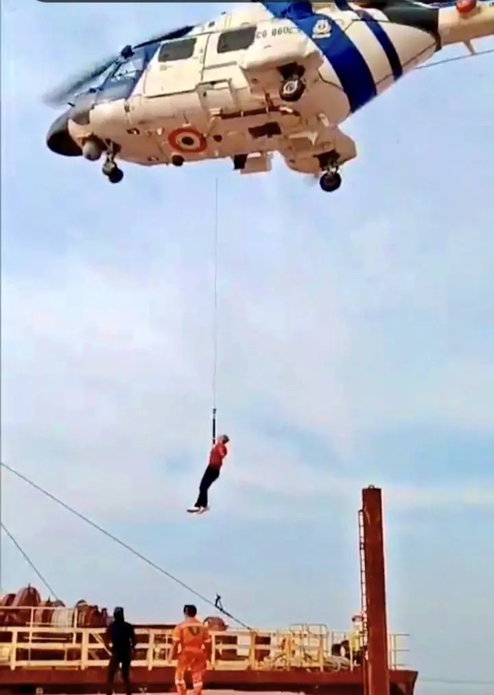 Coast Guard Rescues 20 Seafarers From Stricken Vessel Off Andhra Coast