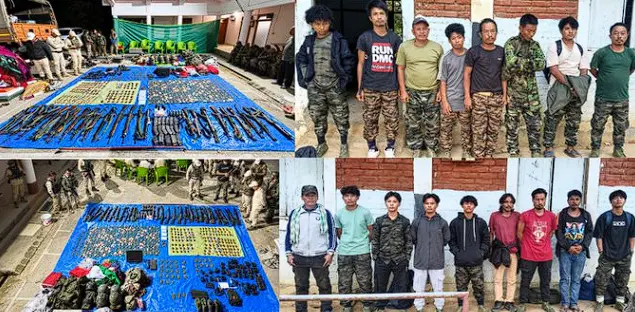 17 Arrested For Posing As Kuki Cadres At Manipur’s Sinai Camp; 24 Firearms, Explosives Seized